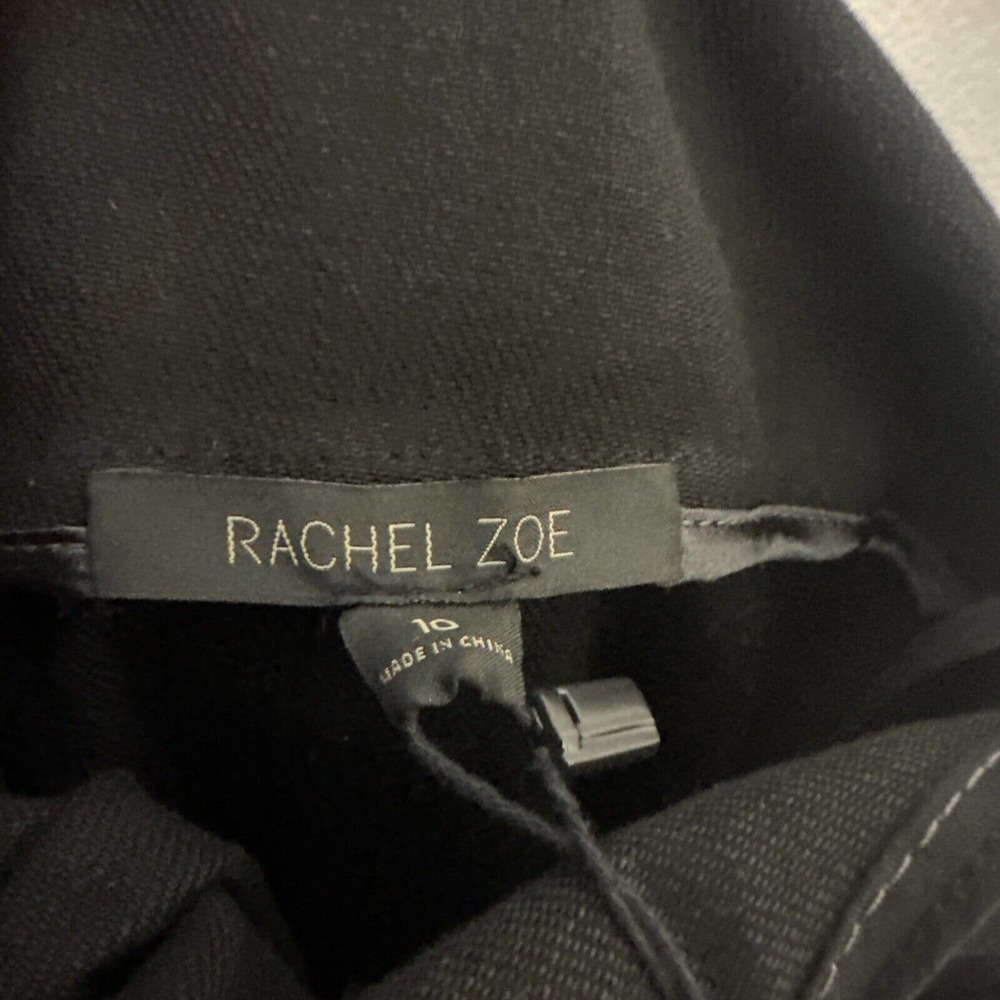 Rachel Zoe Sheath Dress 2 Black Sleeveless Pleated Ruffle‎ Hem Denim Bridget NEW - Picture 7 of 10